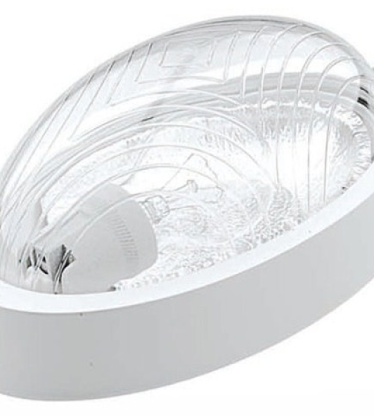 Lampe IP65 E27 135x235mm max 60W ou 26W ESL COULEUR BLANC